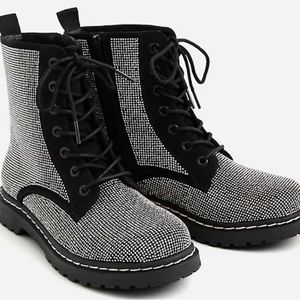 Betsey Johnson x Torrid Rhinestone Combat Boot Size 8